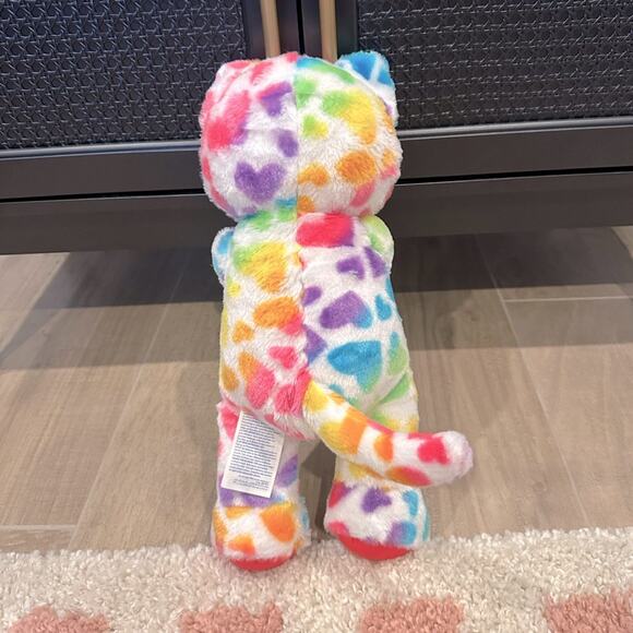 Build A Bear Rainbow Hearts Kitty Cat Lisa Frank Inspired Tie-Dye Stuffed Plush - Picture 3 of 8